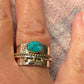 Bague large en ruban turquoise