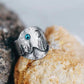 Bague de lune bleue forêt