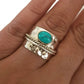 Bague large en ruban turquoise