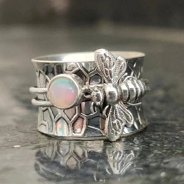Biene Edelstein Anneau Tangenteur Méditation Spinner