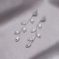 Pendentif feuille en zirconia avec boucles d'oreilles en or et argent