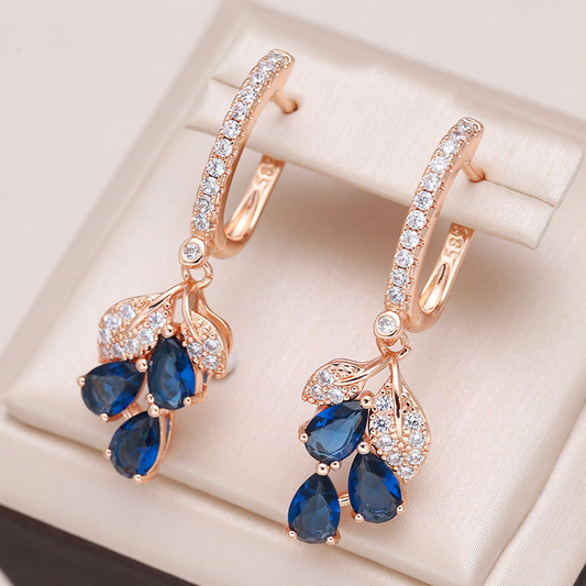 Boucles d'oreilles en cristal bleu
