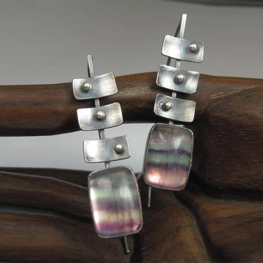 Boucles d'oreilles Boho en Argent aux Teintes Vintage Chic
