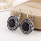Boucles d'oreilles Boho en Argent avec Éclat de Pierres Rondes