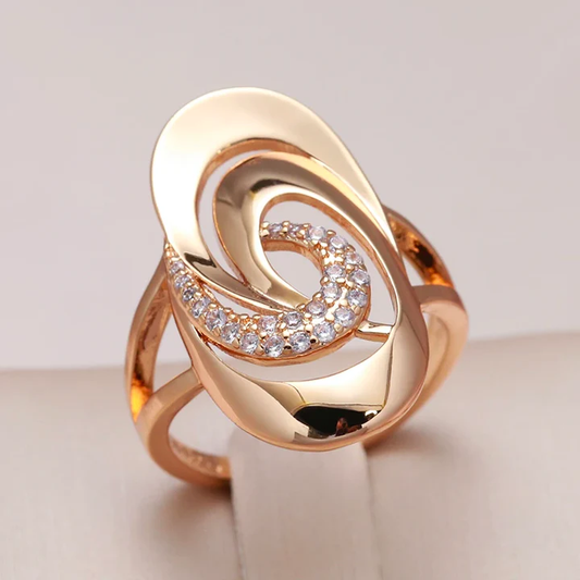 Bague élégante en zircon et or