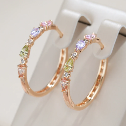 Boucles d'oreilles élégantes avec zirconiums