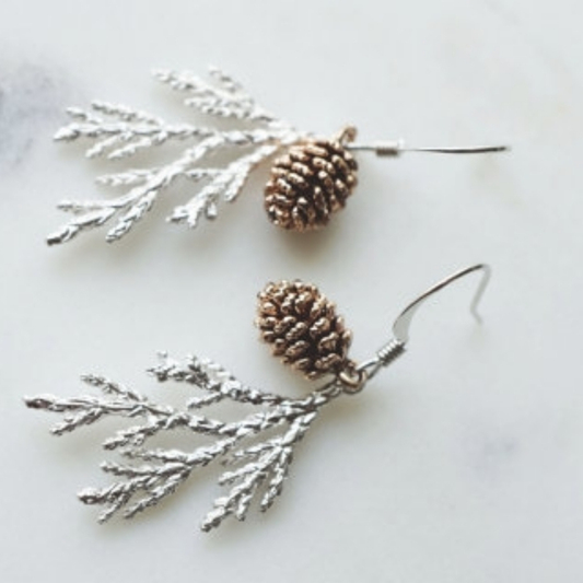 Boucles d'oreilles Vintage de la Nature en Argent