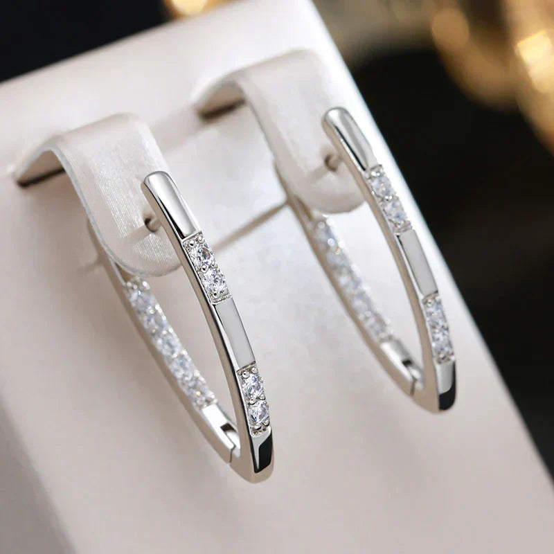 Boucles d'oreilles élégantes en zirconium or