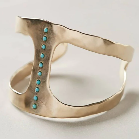 Bague vintage en argent sterling avec points turquoise