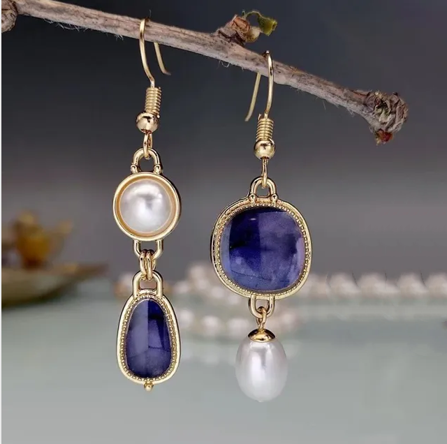 Boucles d'oreilles perles vintage Blaustein