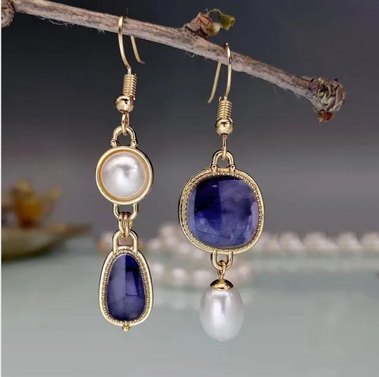 Boucles d'oreilles perles vintage Blaustein