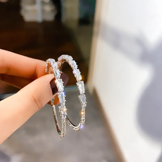 Boucles d'oreilles élégantes avec zirconium oxydé incrusté