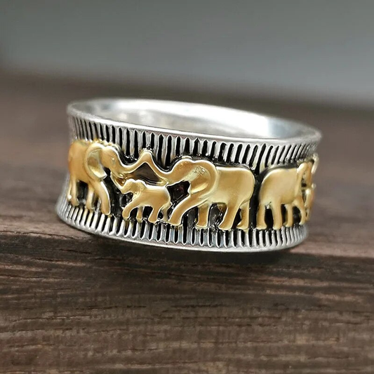 Bague Éléphant en Or Vintage