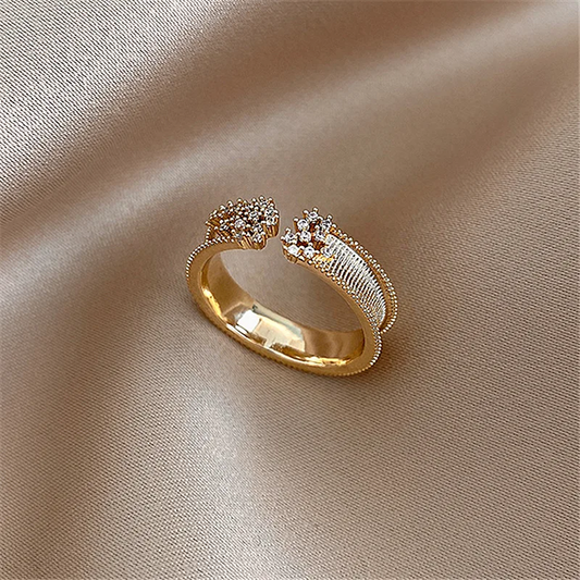 Bague élégante en or brillant