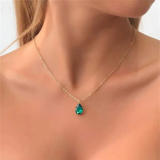 CollierVintage en Cristal Vert