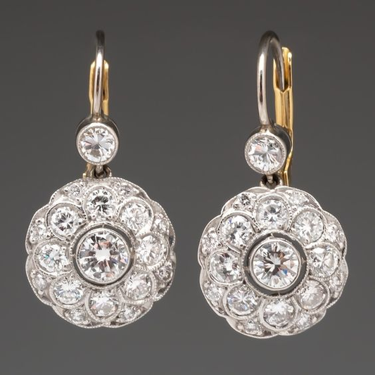 Boucles d'oreilles en cristal rondes mandala vintage