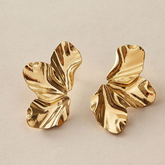 Boucles d'oreilles vintage irrégulières en or