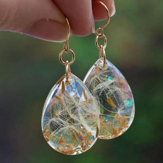 Boucles d'oreilles Radis en verre de cristal vintage