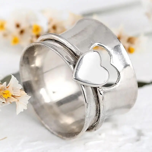Bague vintage en cœur Silber Hollow