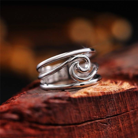 Bague Vintage en Argent Ondulée
