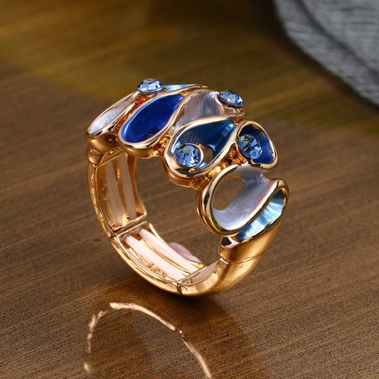 Bague vintage bleue irrégulière