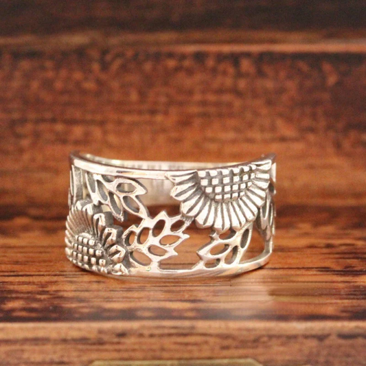 Bague Hollow Vintage Tournesol