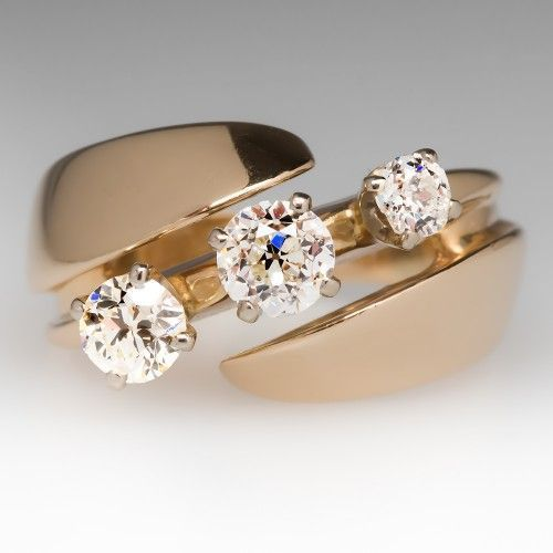 Bague Ouverte Vintage en Zirkonia