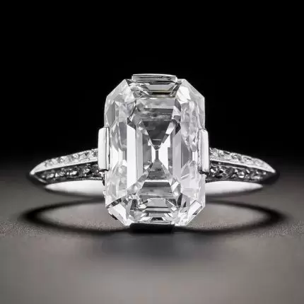 Bague en verre blanc vintage en argent