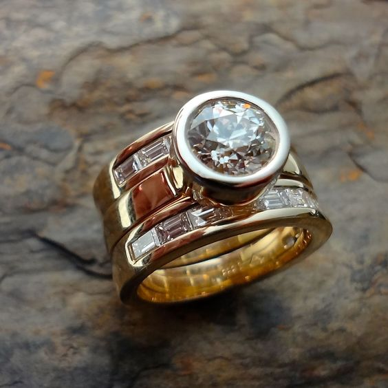 Bague vintage en verre stratifié