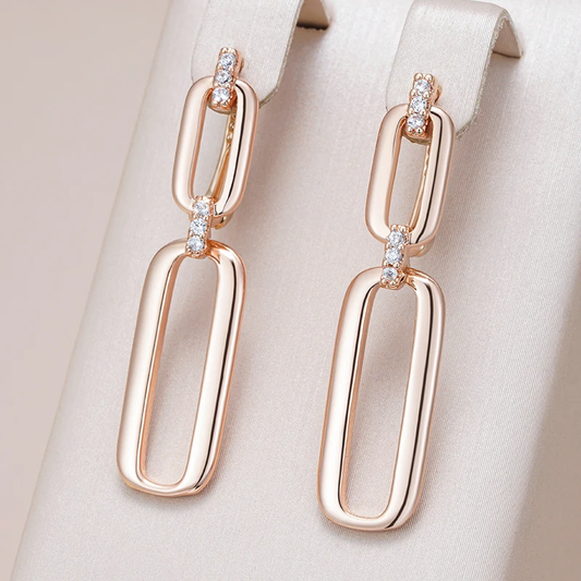 Boucles d'oreilles suspendues avec trou en or