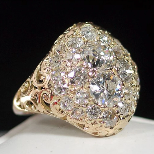 Anneau vintage en or brillant