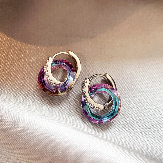 Boucles d'oreilles à cerceau multicolores élégantes