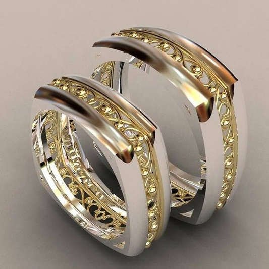 Ensemble de bagues vintage en argent plaqué or