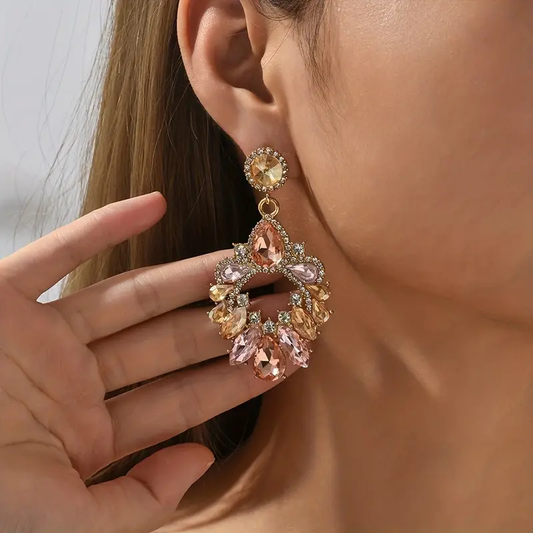 Boucles d'oreilles bohémiennes en cristal bohémiennes qui pendent