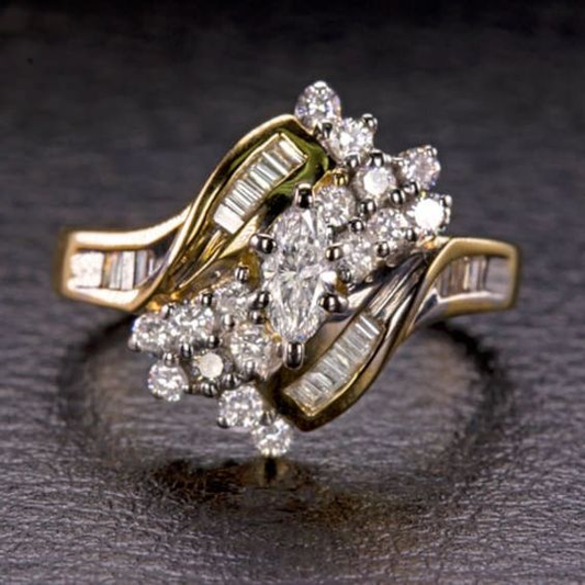 Anneau avec diamants en or vintage