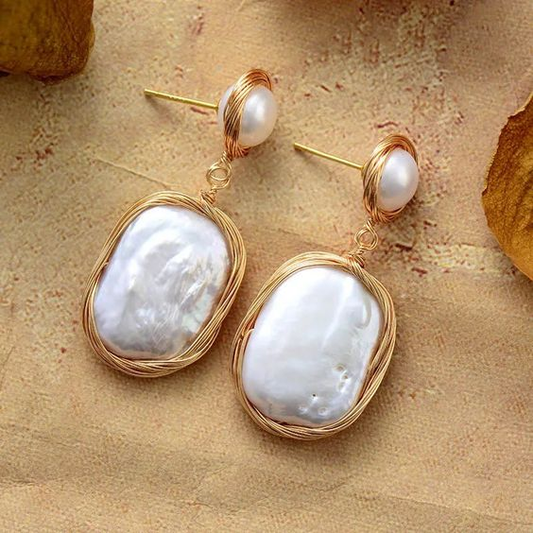 Boucles d'oreilles vintage en or blanc