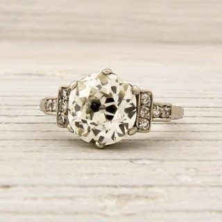 Bague en verre argenté vintage