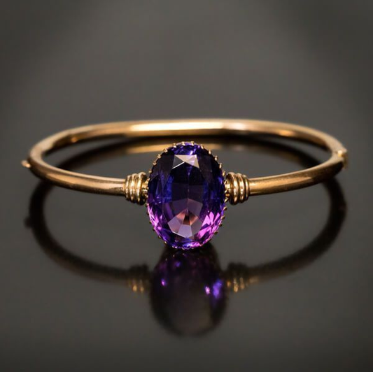 Bague avec crystal violet en or vintage
