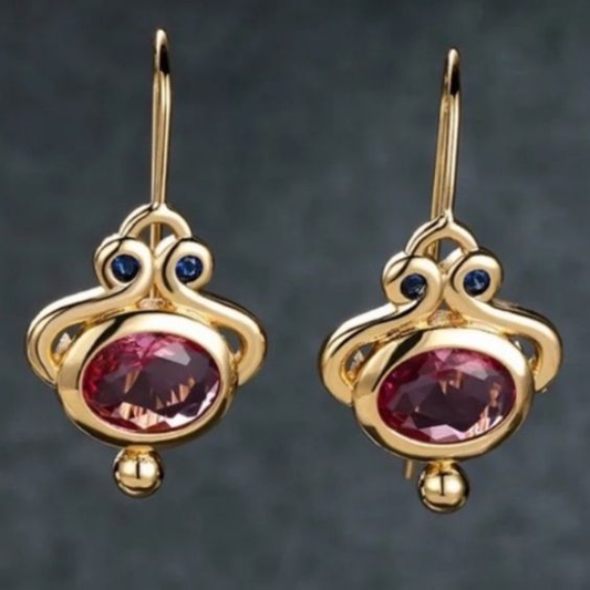 Puces d'oreilles vintage en or rot