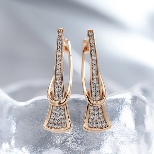 Boucles d'oreilles en zirconium de luxe en or