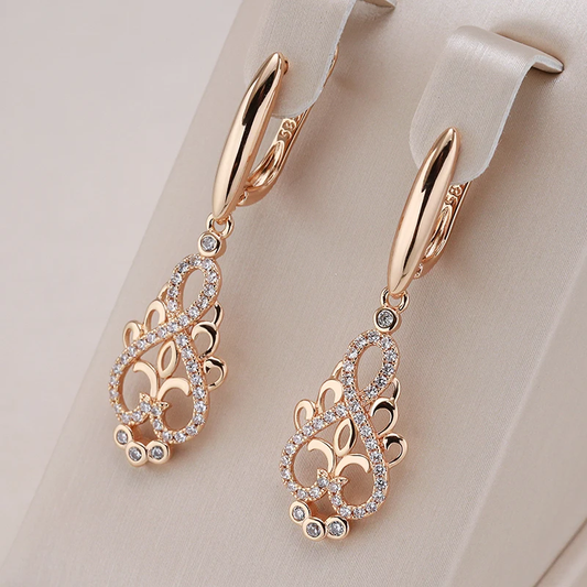 Boucles d'oreilles élégantes Elfen avec zirconia en or