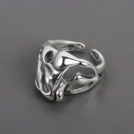 Anneau irrégulier en argent plaqué or