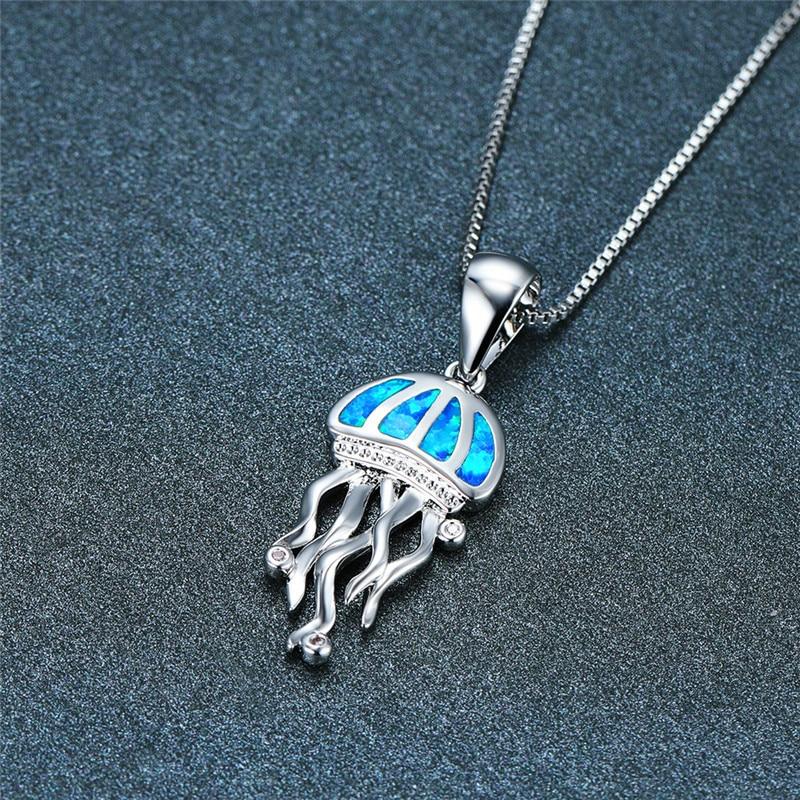 Collier Medusa en opale et argent avec zircone