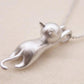 Collier en argent sterling 925 avec un chat espiègle